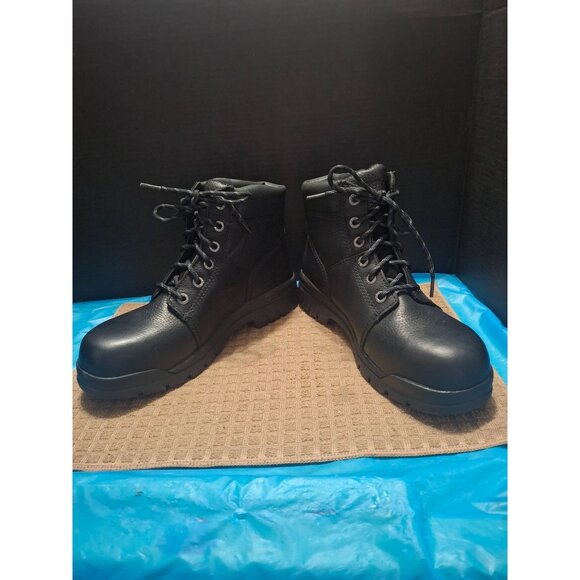 Wolverine Black Leather Mens Work Boots Size 9M - Picture 3 of 10